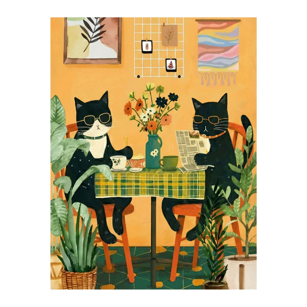 Breakfast Cats | Canvas Art Print