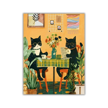 Breakfast Cats | Canvas Art Print