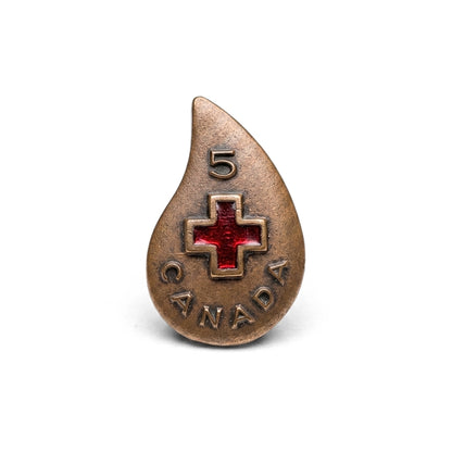 5 Blood Donations [Vintage Canada Red Cross] | Collectible Pin