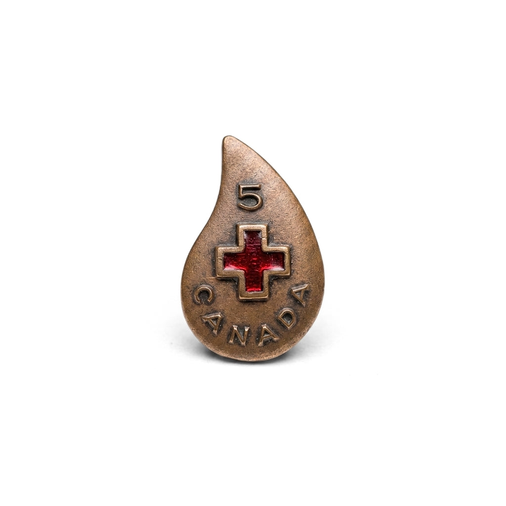 5 Blood Donations [Vintage Canada Red Cross] | Collectible Pin
