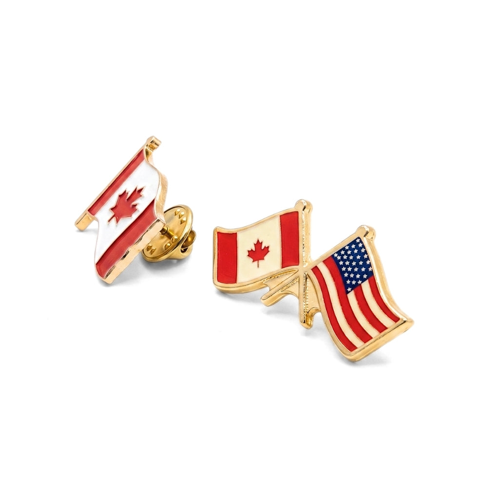 USA et Canada [Ensemble 2 pièces vintage] | Épingle de collection