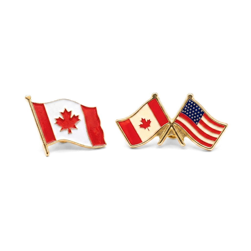 USA et Canada [Ensemble 2 pièces vintage] | Épingle de collection