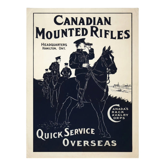 Canadian Mounted Rifles [Vintage WWI Ad] | Canvas Art Print
