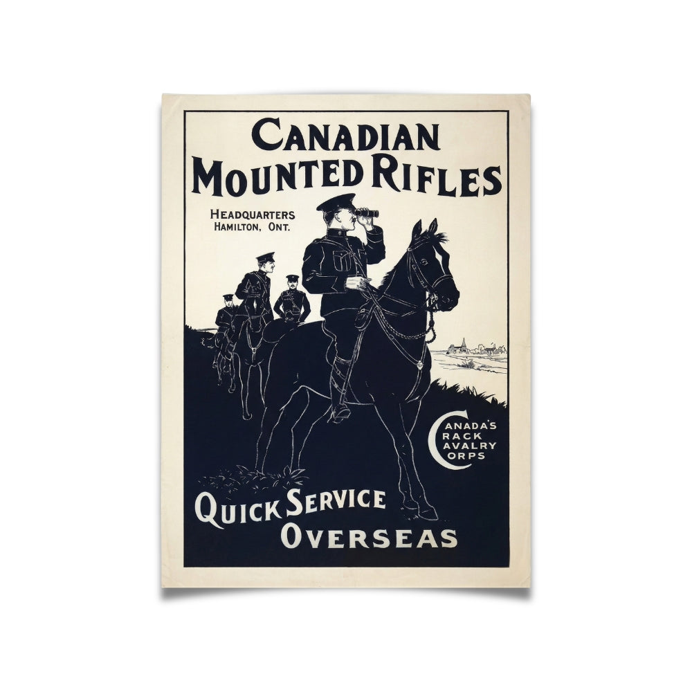 Canadian Mounted Rifles [Vintage WWI Ad] | Canvas Art Print