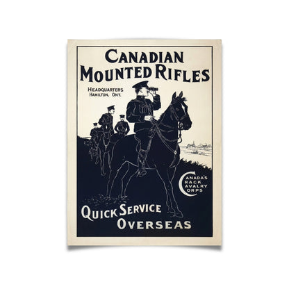 Canadian Mounted Rifles [Vintage WWI Ad] | Canvas Art Print