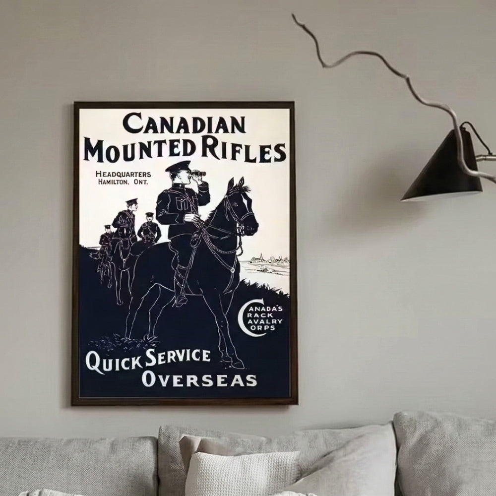 Canadian Mounted Rifles [Vintage WWI Ad] | Canvas Art Print