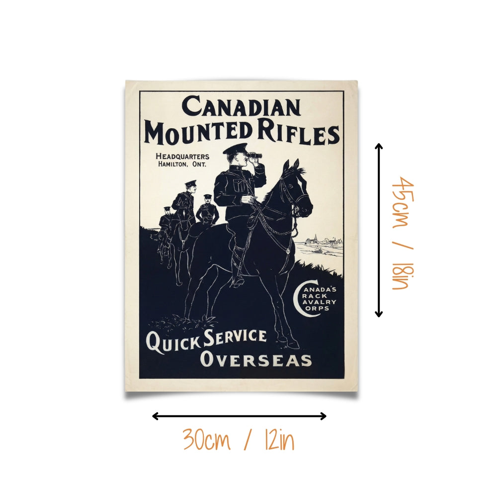 Canadian Mounted Rifles [Vintage WWI Ad] | Canvas Art Print