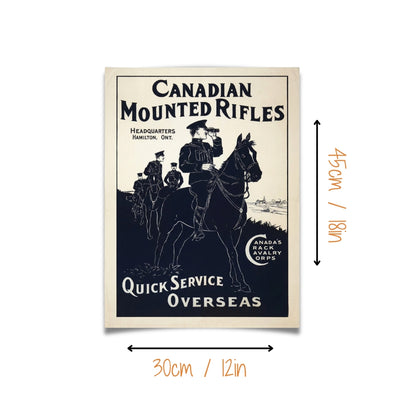 Canadian Mounted Rifles [Vintage WWI Ad] | Canvas Art Print