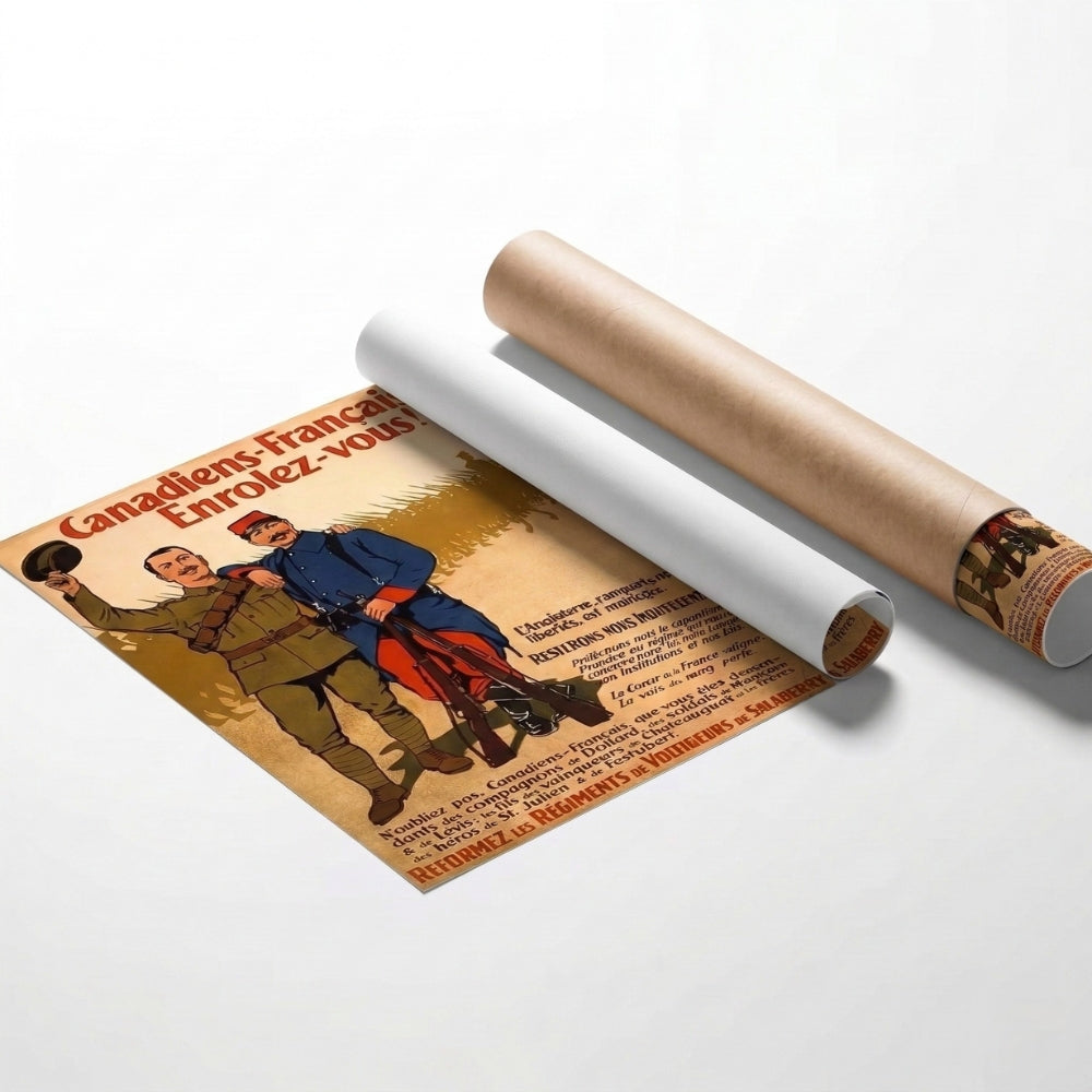 Canadiens-Français Enrolez-vous! [Vintage WWI Recruitment Ad] | Canvas Art Print