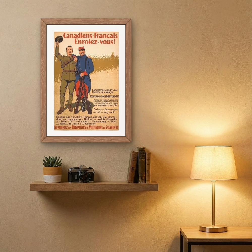 Canadiens-Français Enrolez-vous! [Vintage WWI Recruitment Ad] | Canvas Art Print