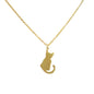 Cat Silhouette Necklace (Gold)