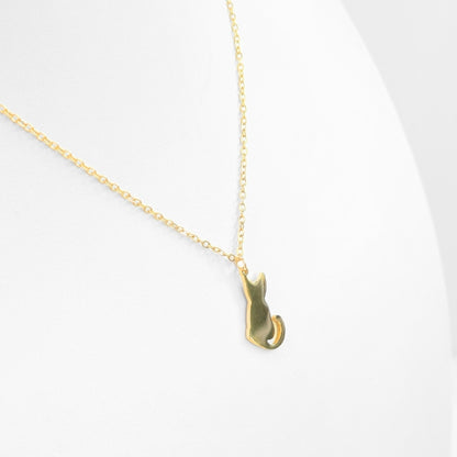Cat Silhouette Necklace (Gold)
