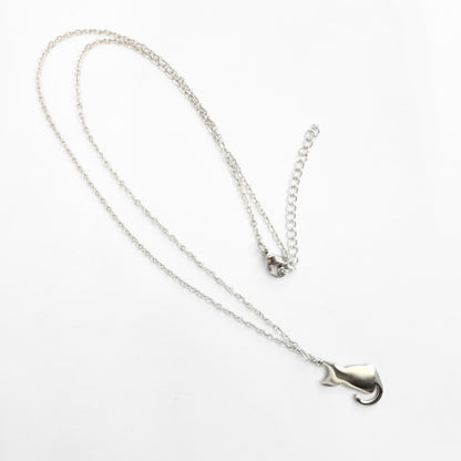 Cat Silhouette Necklace (Silver)