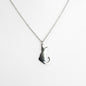 Cat Silhouette Necklace (Silver)