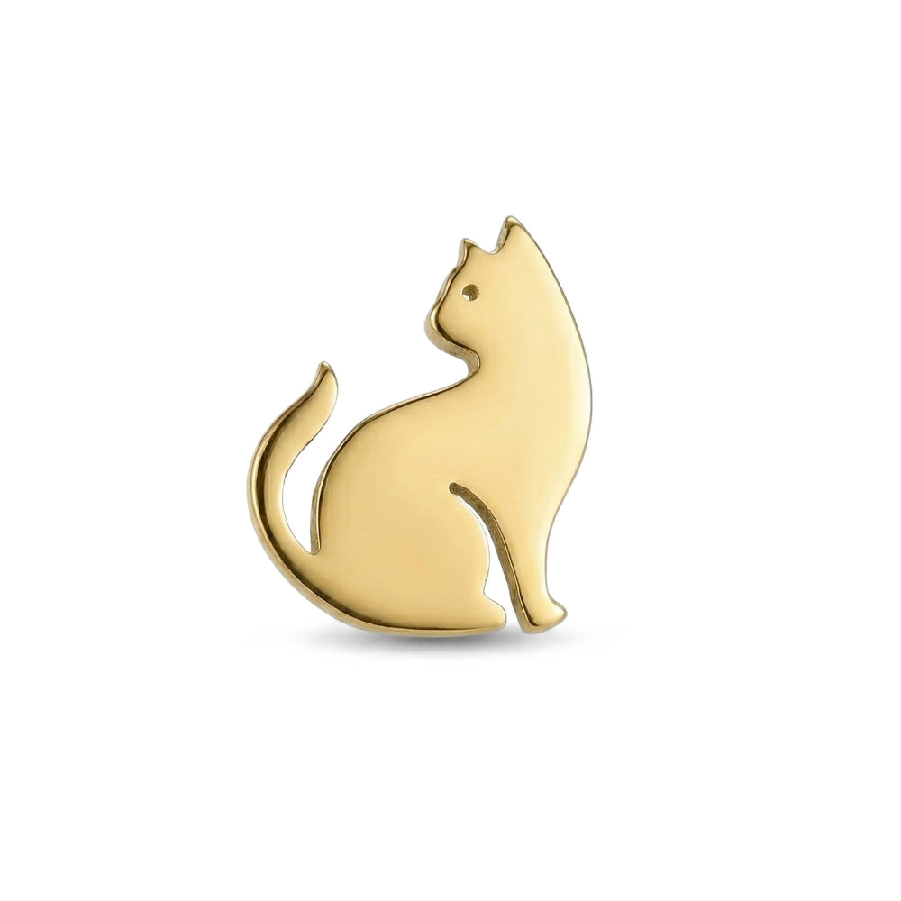 Golden Cat Silhouette Studs | Earrings