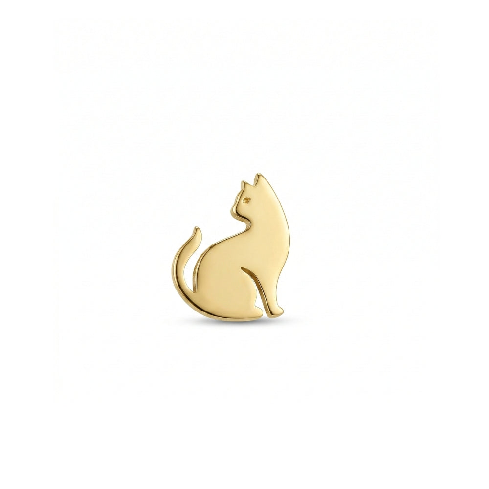 Golden Cat Silhouette Studs | Earrings