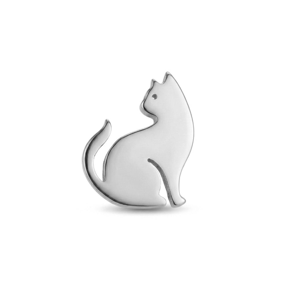 Stainless Steel Cat Silhouette Studs | Earrings