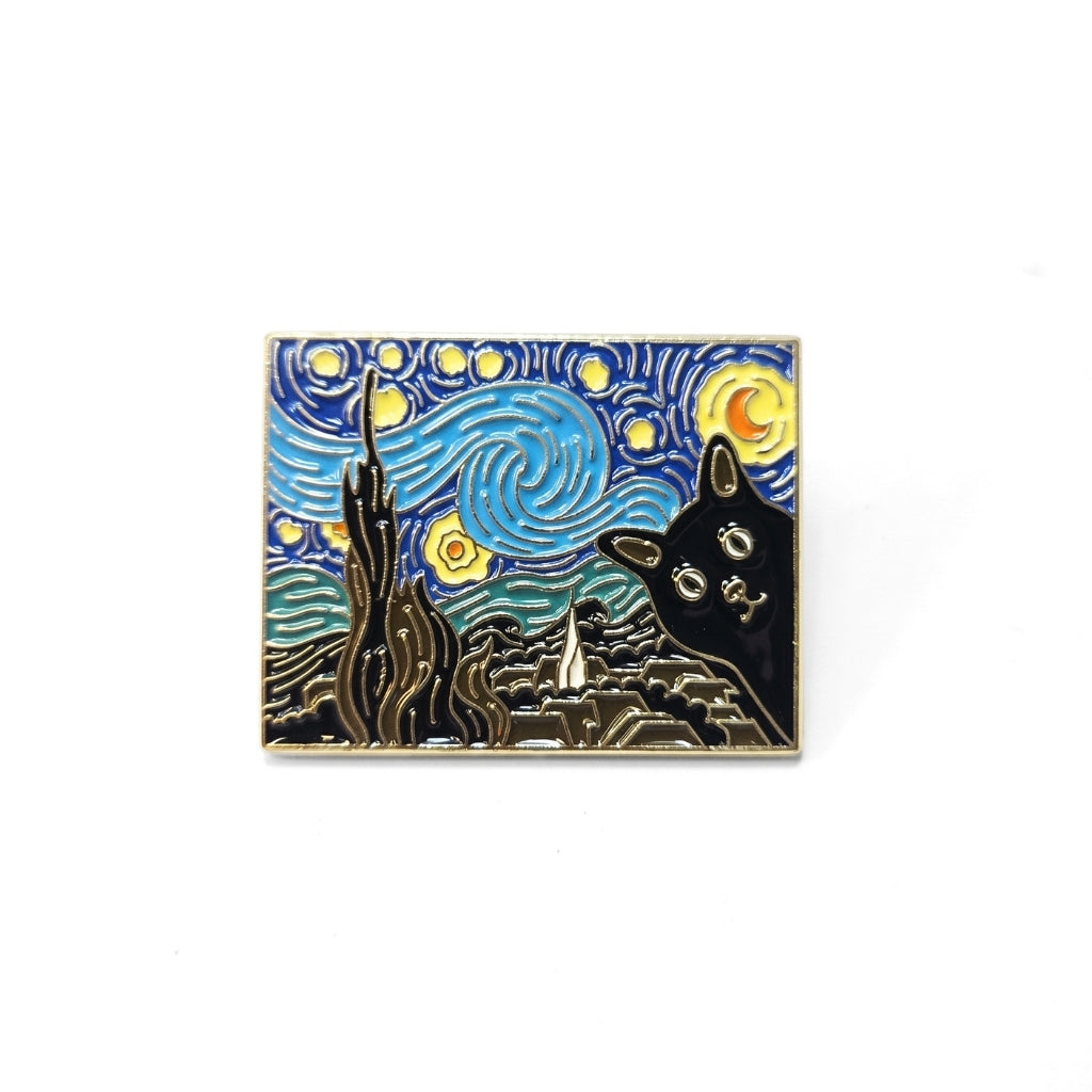 Cat Van Gogh - Starry Night | Collectible Pin