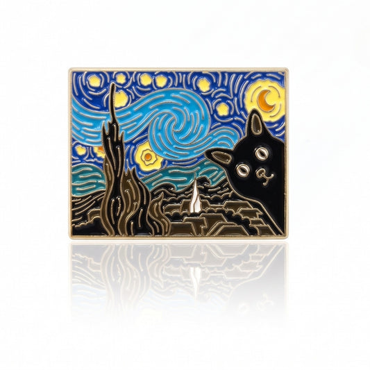 Cat Van Gogh - Starry Night | Collectible Pin