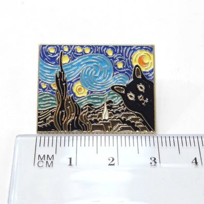 Cat Van Gogh - Starry Night | Collectible Pin