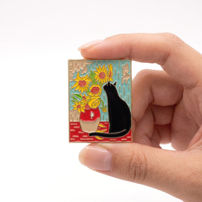 Cat Van Gogh - Sunflowers | Collectible Pin