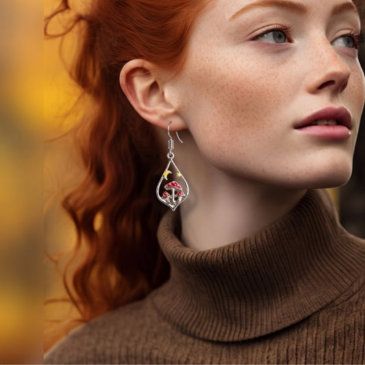 Rustic Toadstool Teardrops | Earrings