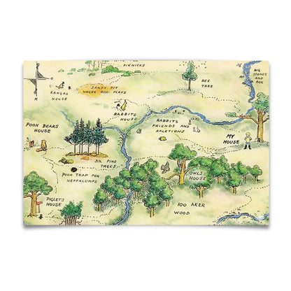 Christopher Robin's Map | Canvas Art Print