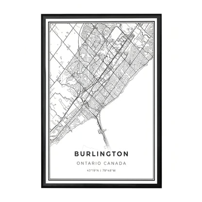 City of Burlington Minimalist Map | Canvas Art Print