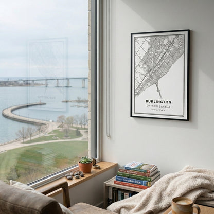 City of Burlington Minimalist Map | Canvas Art Print
