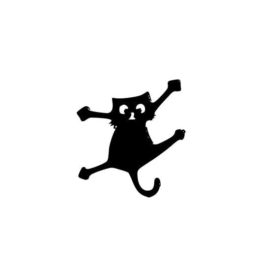 Clinging Black Cat Studs