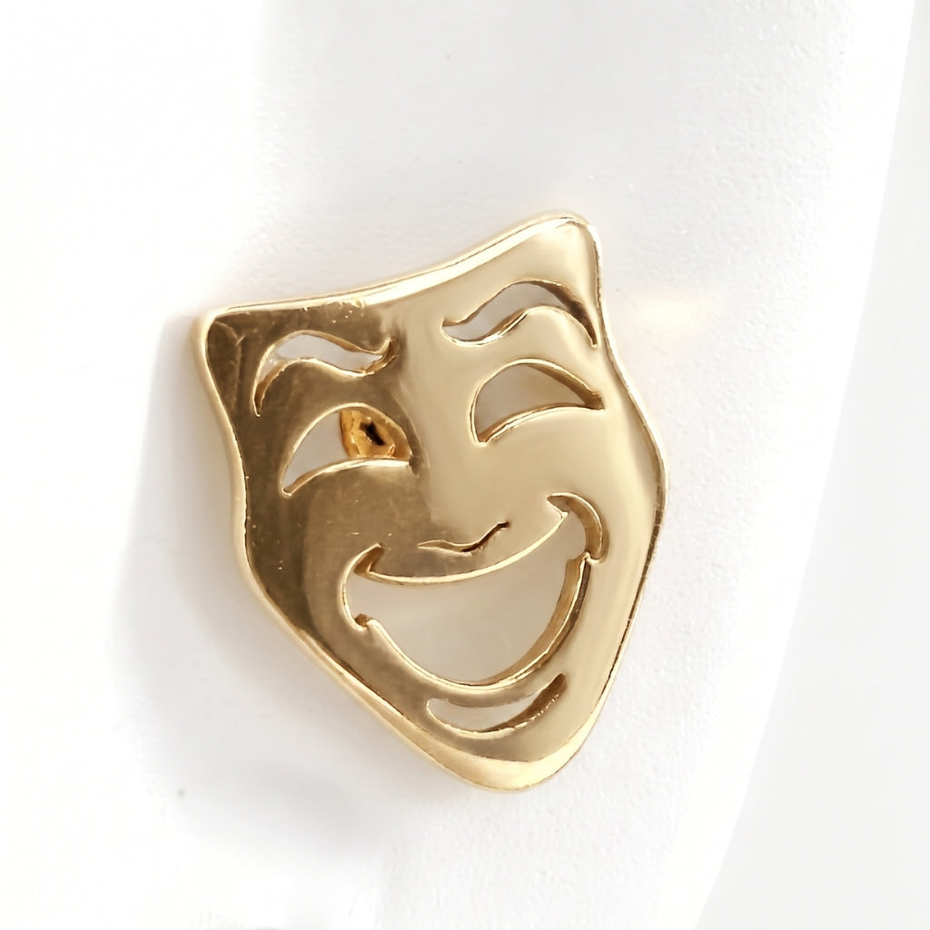 Comedy & Tragedy Theatre Mask Studs [Gold] | Earrings