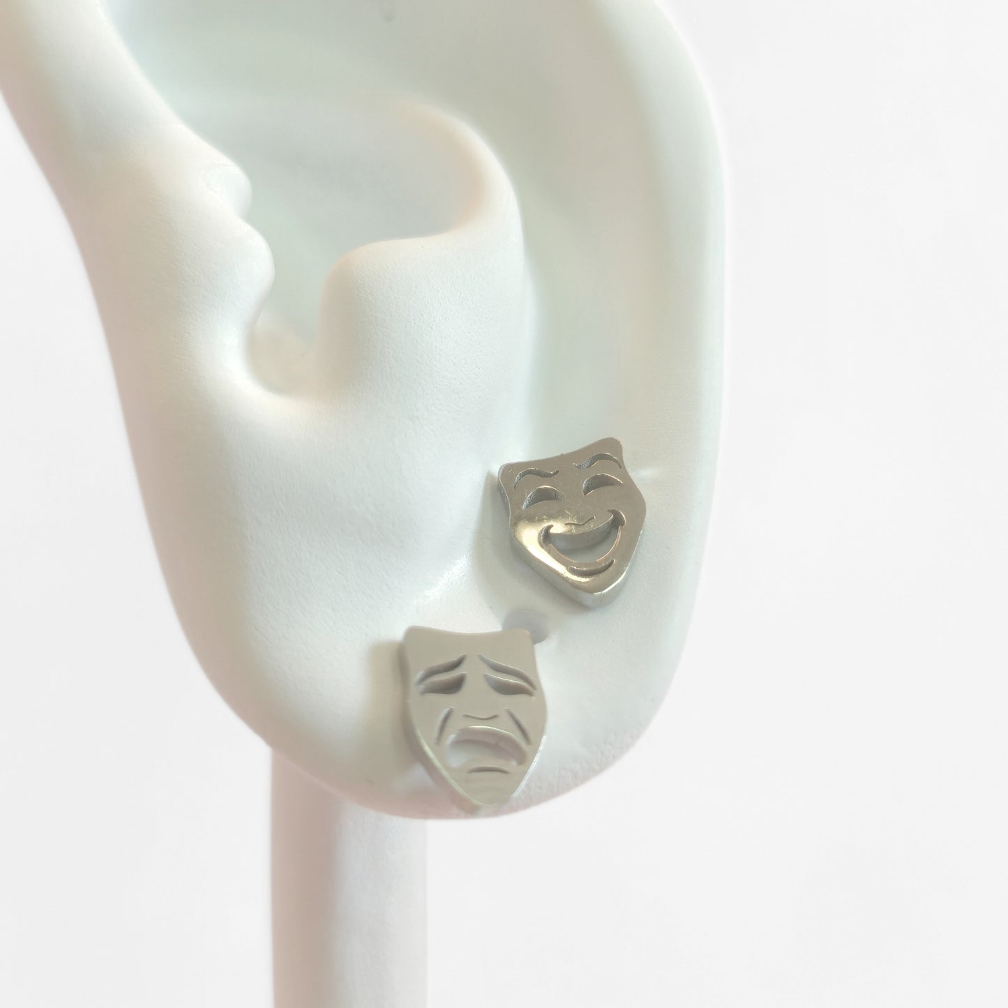 Comedy & Tragedy Studs (Silver)