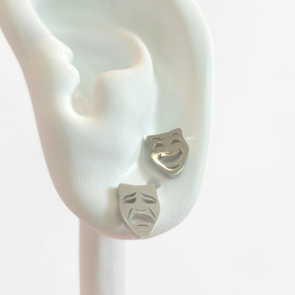 Comedy & Tragedy Studs (Silver)