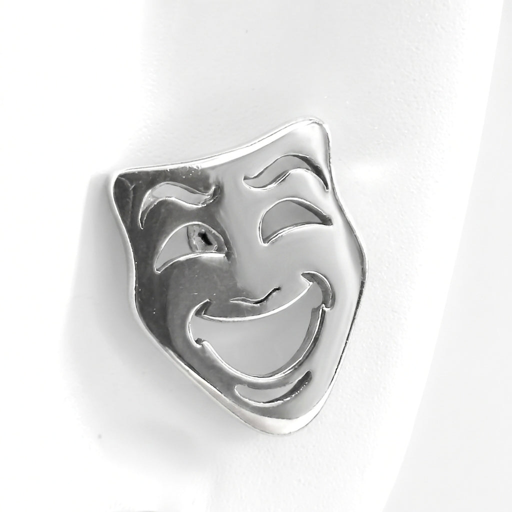 Comedy & Tragedy Theatre Mask Studs [Silver] | Earrings