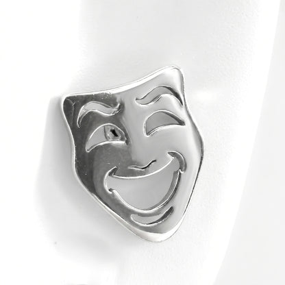 Comedy & Tragedy Theatre Mask Studs [Silver] | Earrings