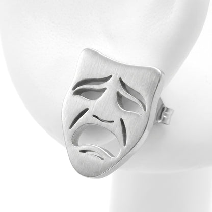 Comedy & Tragedy Theatre Mask Studs [Silver] | Earrings
