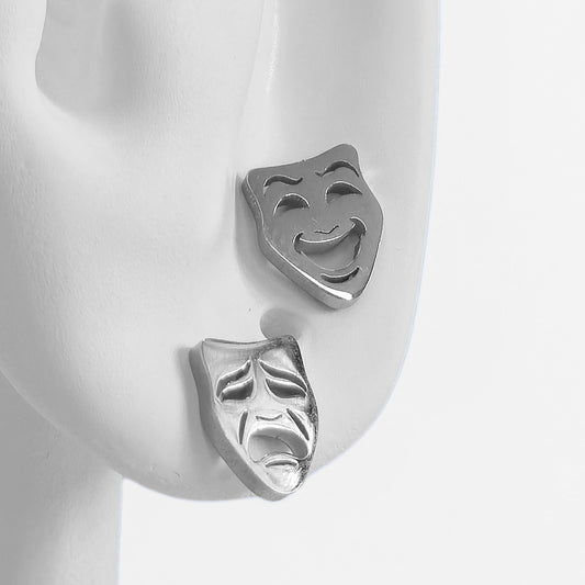 Comedy & Tragedy Studs (Silver)