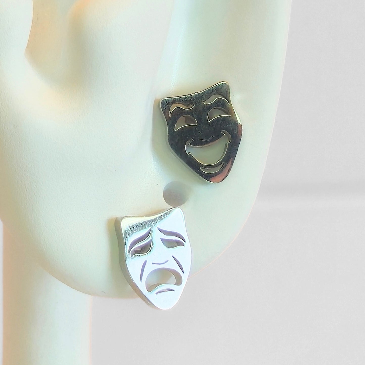 Comedy & Tragedy Studs (Silver)