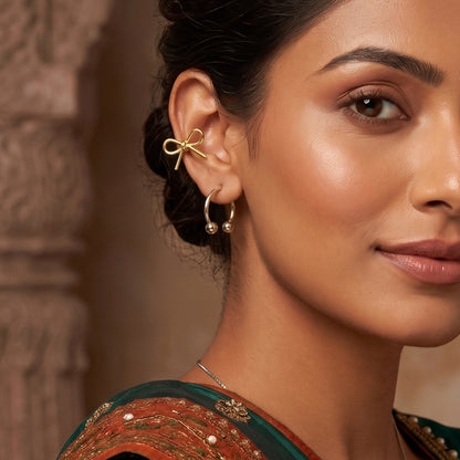 Dainty Bow Cuff [Gold] | Earrings