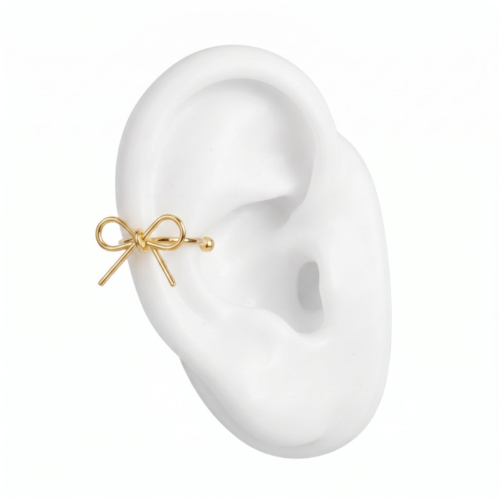Dainty Bow Cuff [Gold] | Earrings
