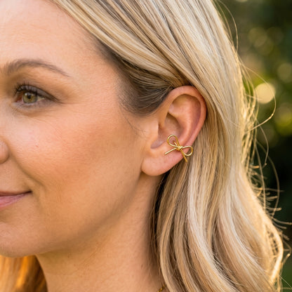 Dainty Bow Cuff [Gold] | Earrings