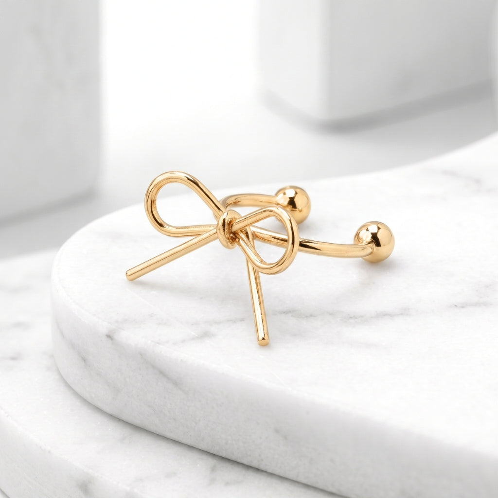 Dainty Bow Cuff [Gold] | Earrings