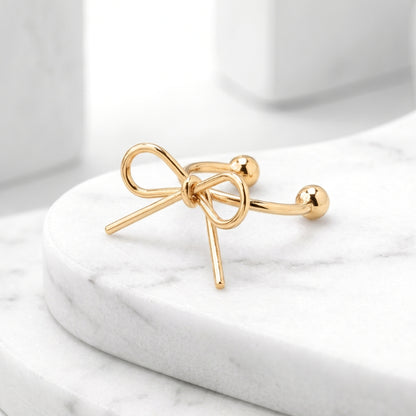 Dainty Bow Cuff [Gold] | Earrings