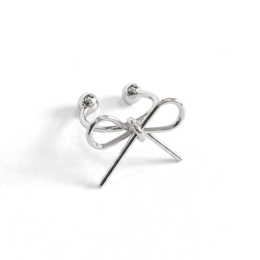 Dainty Bow Cuff [Silver] | Earrings