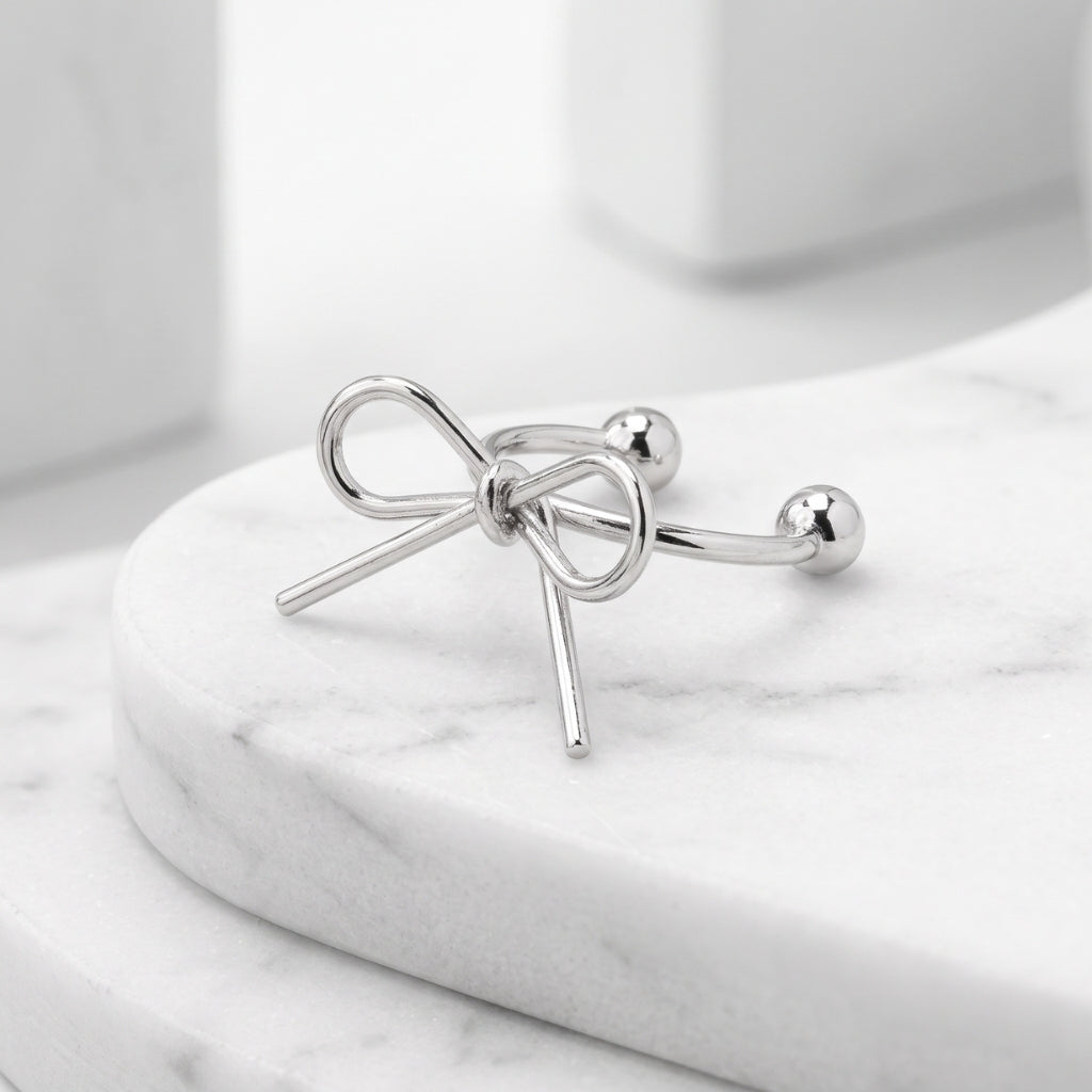 Manchette d'oreille nœud délicat | Boucles d'oreilles