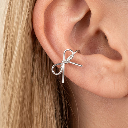 Manchette d'oreille nœud délicat | Boucles d'oreilles