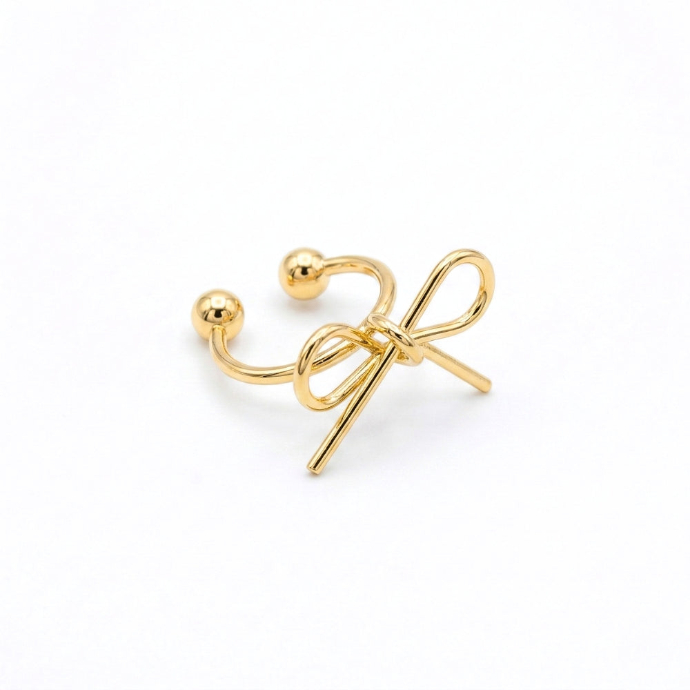 Manchette d'oreille nœud délicat | Boucles d'oreilles