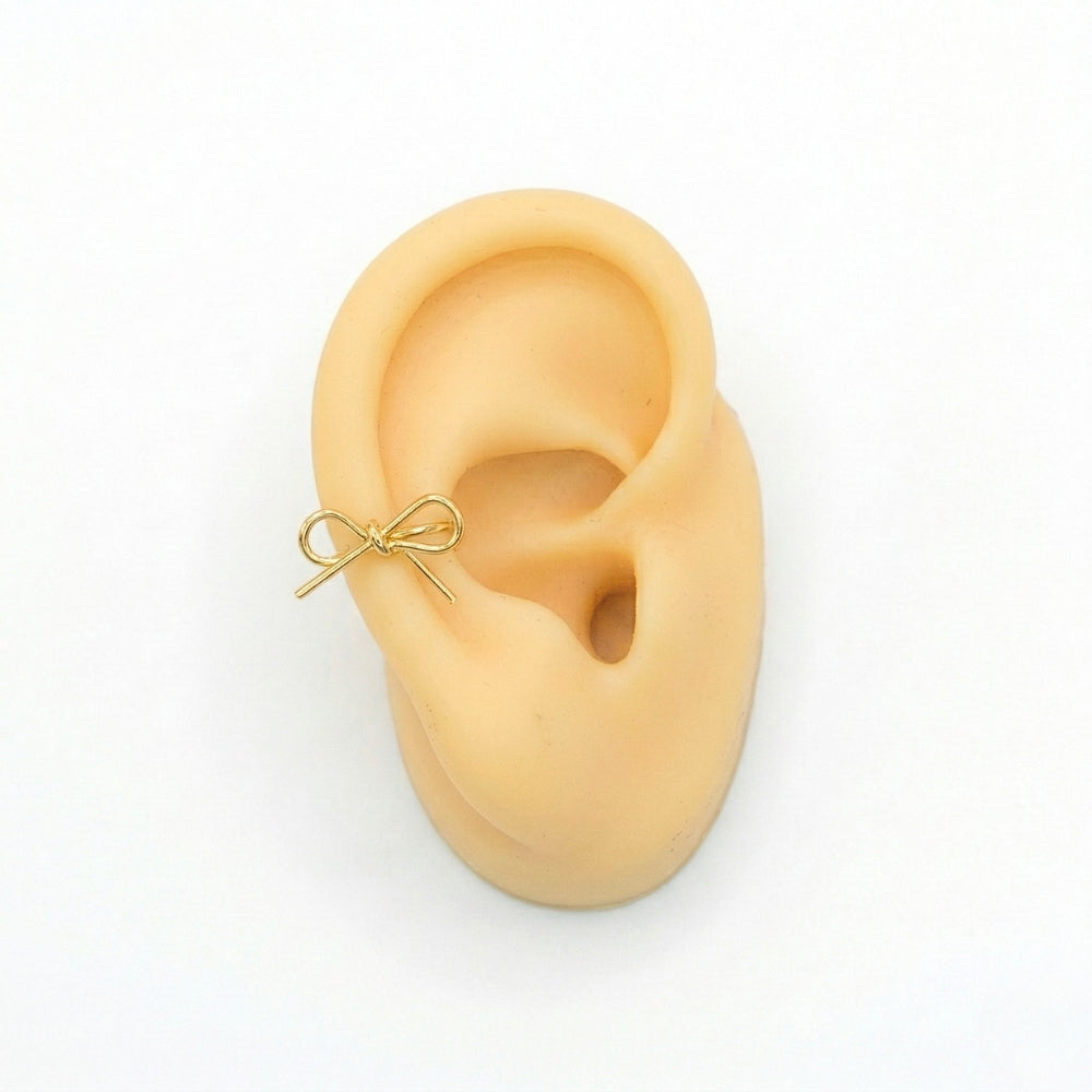 Manchette d'oreille nœud délicat | Boucles d'oreilles