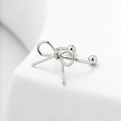 Dainty Bow Ear Cuff (Silver)