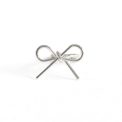 Dainty Bow Ear Cuff (Silver)